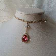 Load image into Gallery viewer, Romantic Queen Rhinestone Choker Necklace - Rosepink