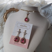 Load image into Gallery viewer, Romantic Queen Waterdrop Crystal Earrings - Rosepink