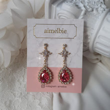 Load image into Gallery viewer, Romantic Queen Waterdrop Crystal Earrings - Rosepink