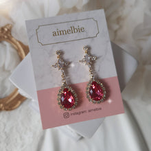 Load image into Gallery viewer, Romantic Queen Waterdrop Crystal Earrings - Rosepink