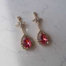 Load image into Gallery viewer, Romantic Queen Waterdrop Crystal Earrings - Rosepink