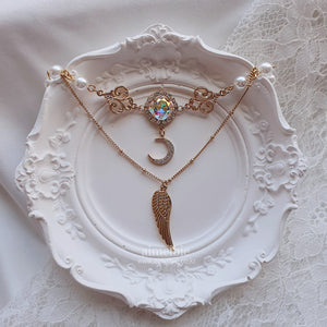 The Ethereal Moon Angel Layered Necklace