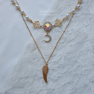 The Ethereal Moon Angel Layered Necklace