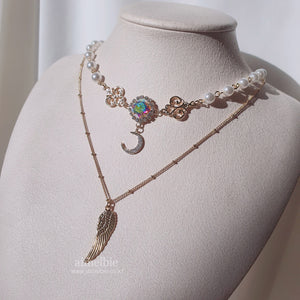 The Ethereal Moon Angel Layered Necklace