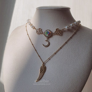 The Ethereal Moon Angel Layered Necklace