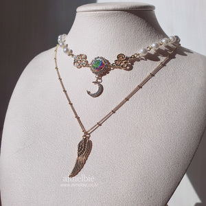 The Ethereal Moon Angel Layered Necklace