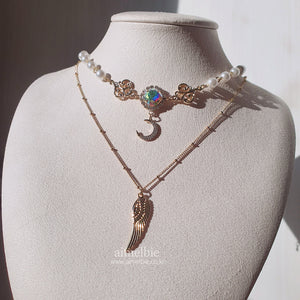 The Ethereal Moon Angel Layered Necklace