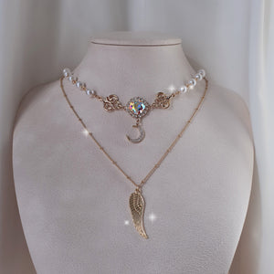 The Ethereal Moon Angel Layered Necklace