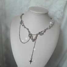 Load image into Gallery viewer, Grey Mineral and Chain Necklace