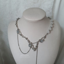 Load image into Gallery viewer, Grey Mineral and Chain Necklace
