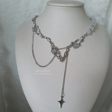 Load image into Gallery viewer, Grey Mineral and Chain Necklace