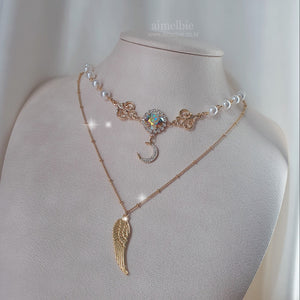 The Ethereal Moon Angel Layered Necklace