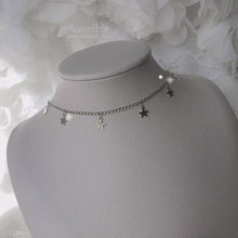 Load image into Gallery viewer, [Billlie Tsuki Necklace] Little Stars Choker Necklace - Silver