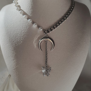 Midnight Butterfly Semi Choker Necklace (H1-Key Riina Earrings)