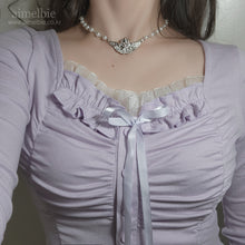 Load image into Gallery viewer, Baroque Angel Pearl Choker Necklace - Silver (KISS OF LIFE Julie Necklace)