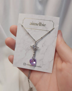 Angelic Heart Crystal Necklace - Violet