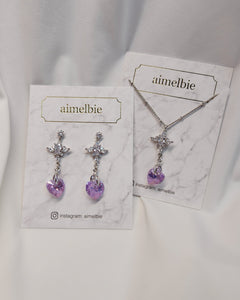 Angelic Heart Crystal Necklace - Violet