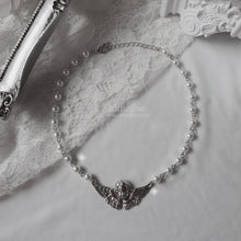 Load image into Gallery viewer, Baroque Angel Pearl Choker Necklace - Silver