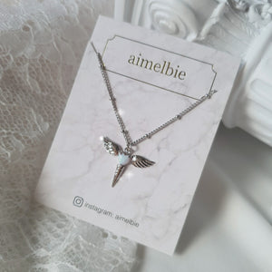 Angelic Wand Layered Necklace - Silver