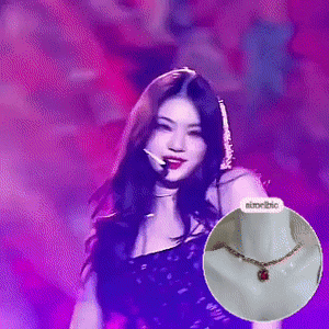 City Women Gold Chain Choker - Ruby Red (STAYC Isa, Dreamcatcher Yoohyeon Necklace)