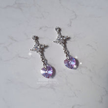 Load image into Gallery viewer, Angelic Heart Crystal Earrings - Violet