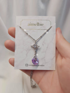 Angelic Heart Crystal Necklace - Violet