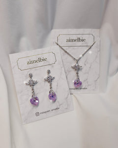 Angelic Heart Crystal Necklace - Violet