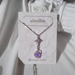 Angelic Heart Crystal Necklace - Violet