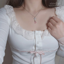 Load image into Gallery viewer, Angelic Heart Crystal Necklace - Pink (STAYC Sumin, Sieun Necklace)