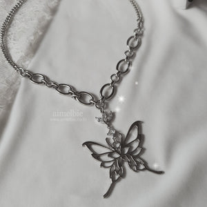 Princess Butterfly Chain Semi Choker Necklace [(G)-IDLE Miyeon Necklace]