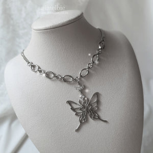 Princess Butterfly Chain Semi Choker Necklace [(G)-IDLE Miyeon Necklace]