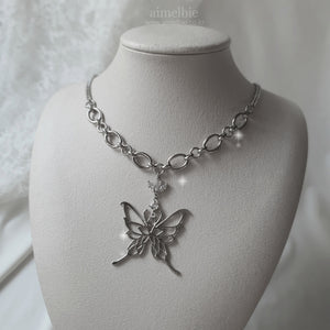 Princess Butterfly Chain Semi Choker Necklace [(G)-IDLE Miyeon Necklace]