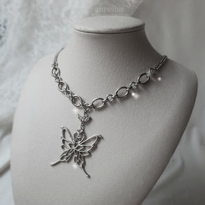 Princess Butterfly Chain Semi Choker Necklace [(G)-IDLE Miyeon Necklace]