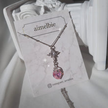 Load image into Gallery viewer, Angelic Heart Crystal Necklace - Pink (STAYC Sumin, Sieun Necklace)