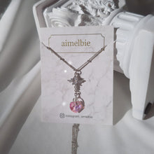 Load image into Gallery viewer, Angelic Heart Crystal Necklace - Pink (STAYC Sumin, Sieun Necklace)