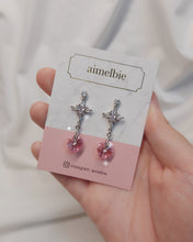 Load image into Gallery viewer, Angelic Heart Crystal Earrings - Pink (STAYC Sumin Earrings)