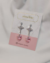 Load image into Gallery viewer, Angelic Heart Crystal Earrings - Pink (STAYC Sumin Earrings)