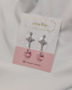 Angelic Heart Crystal Earrings - Pink (STAYC Sumin Earrings)