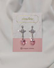 Load image into Gallery viewer, Angelic Heart Crystal Earrings - Pink (STAYC Sumin Earrings)