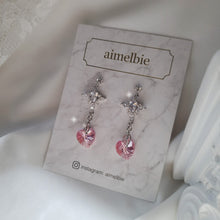 Load image into Gallery viewer, Angelic Heart Crystal Earrings - Pink (STAYC Sumin Earrings)