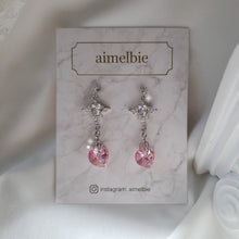 Load image into Gallery viewer, Angelic Heart Crystal Earrings - Pink (STAYC Sumin Earrings)