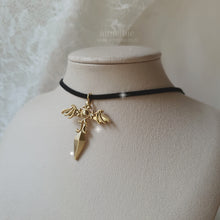 Load image into Gallery viewer, Angelic Sword Cross Choker - Gold (H1-Key Yel Necklace)