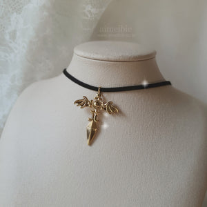 Angelic Sword Cross Choker - Gold (H1-Key Yel Necklace)