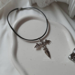 Angelic Sword Cross Choker - Silver (KISS OF LIFE Belle Necklace)