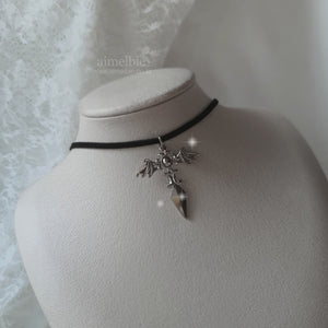 Angelic Sword Cross Choker - Silver (KISS OF LIFE Belle Necklace)