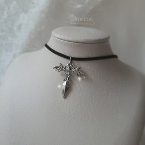 Angelic Sword Cross Choker - Silver (KISS OF LIFE Belle Necklace)