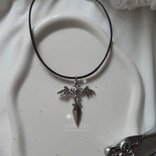 Load image into Gallery viewer, Angelic Sword Cross Choker - Silver (KISS OF LIFE Belle Necklace)