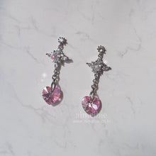 Load image into Gallery viewer, Angelic Heart Crystal Earrings - Pink (STAYC Sumin Earrings)