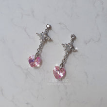 Load image into Gallery viewer, Angelic Heart Crystal Earrings - Pink (STAYC Sumin Earrings)