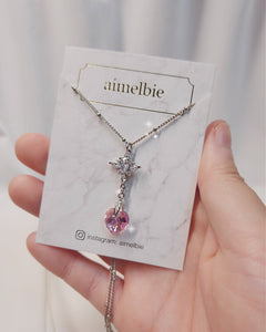 Angelic Heart Crystal Necklace - Pink (STAYC Sumin, Sieun Necklace)